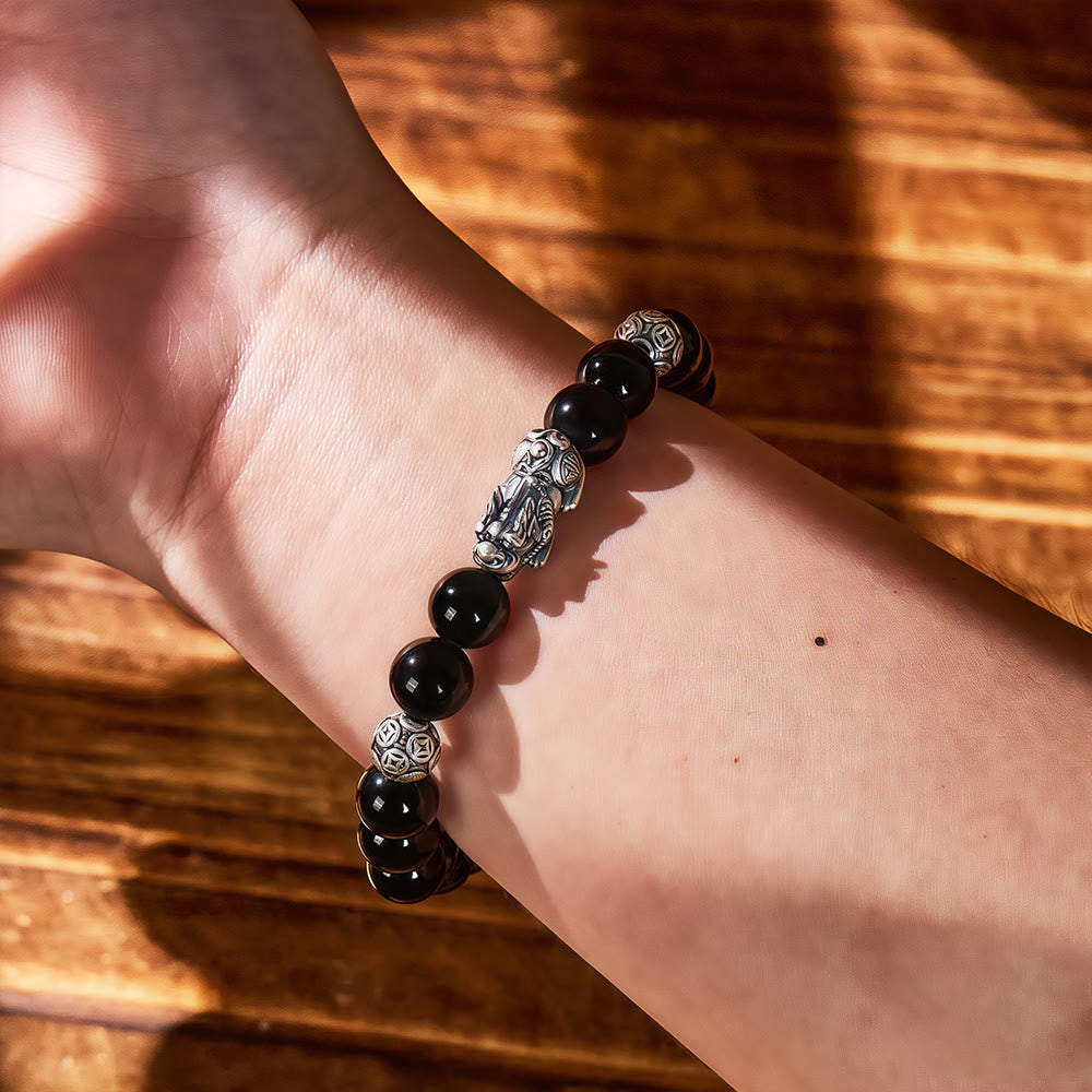 FuAttract Fortune Armament - Silver Pixiu Black Obsidian Power Bracelet - image 5