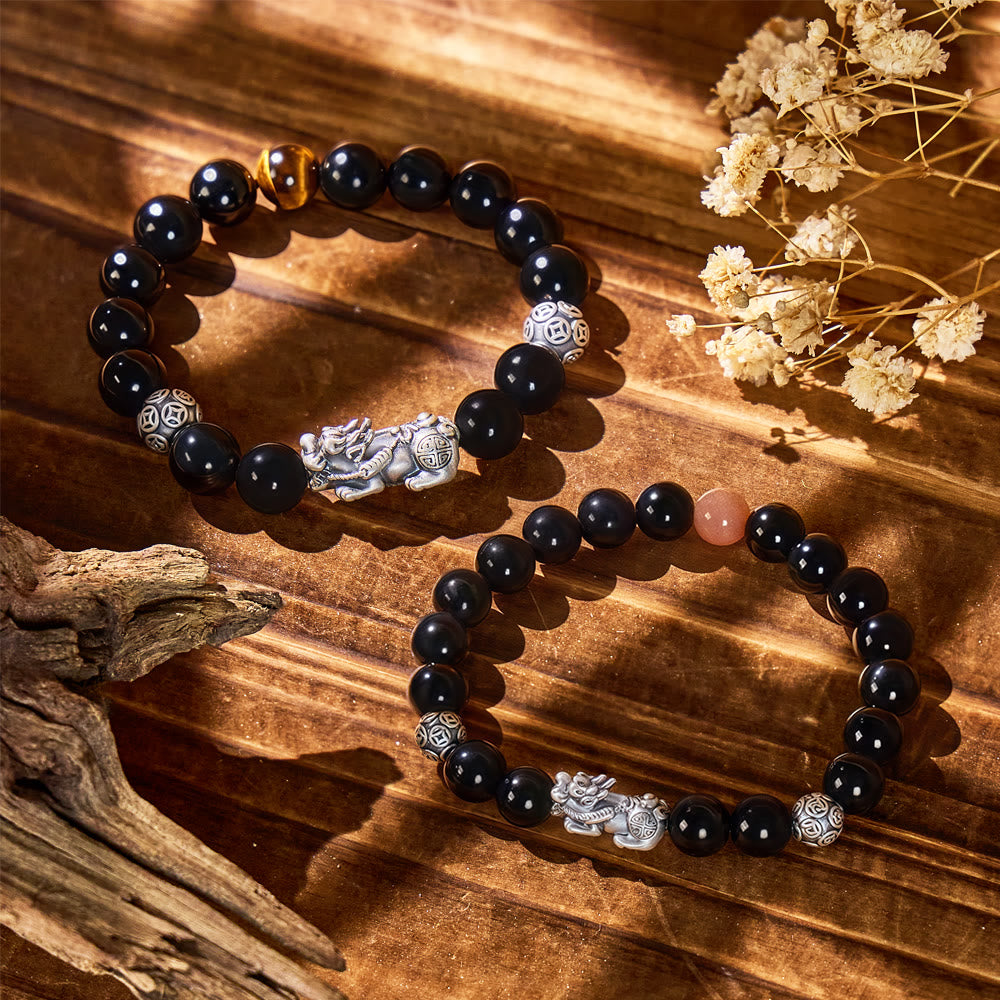 FuAttract Fortune Armament - Silver Pixiu Black Obsidian Power Bracelet - SET - image 13