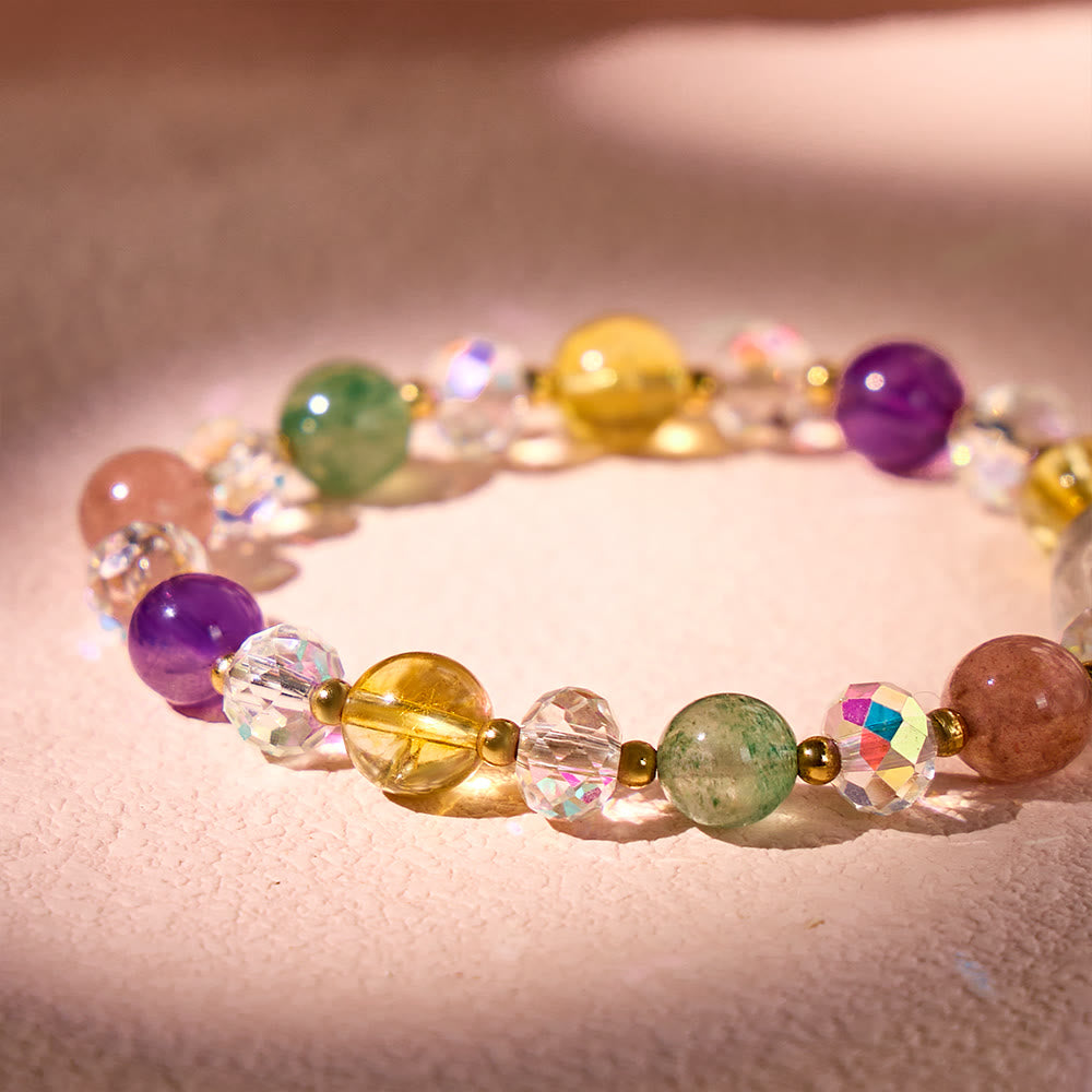 FuAttract Love, Luck & Fortune – Amethyst Strawberry Quartz Citrine Pixiu Bracelet - image 4