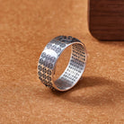 FuAttract Focused Power - Sacred Script Adjustable Silver Garnet Pixiu Ring - image 4