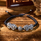 FuAttract Prosperity Pulse - 999 Silver Pixiu Braided Wealth Bracelet - Black - image 0