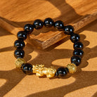 FuAttract Prosperity Lock - Black Obsidian Pixiu Wealth Bracelet - 12mm - image 0