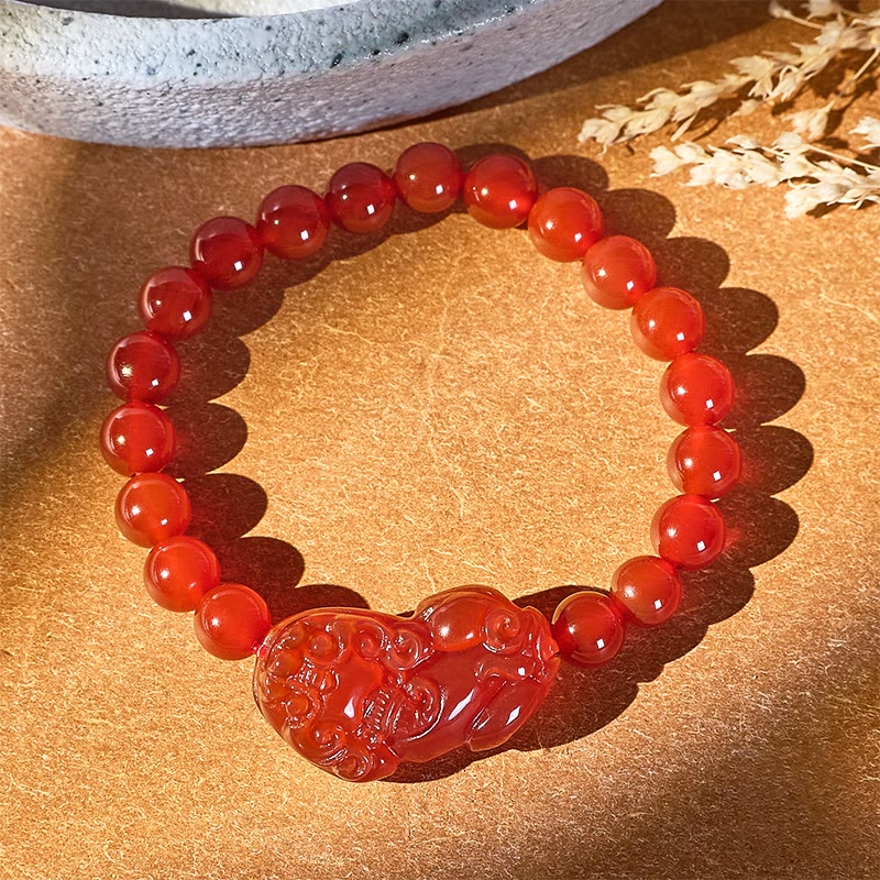 FuAttract Vitality Surge - Natural Red Agate Pixiu Energy Bracelet - image 1