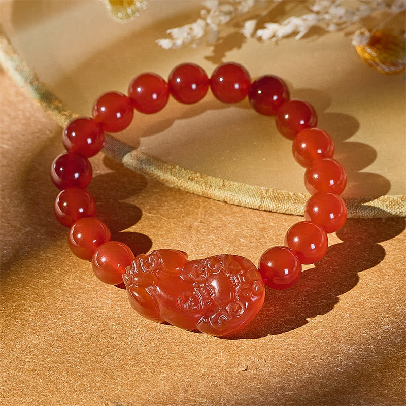 FuAttract Vitality Surge - Natural Red Agate Pixiu Energy Bracelet - 10mm - image 7