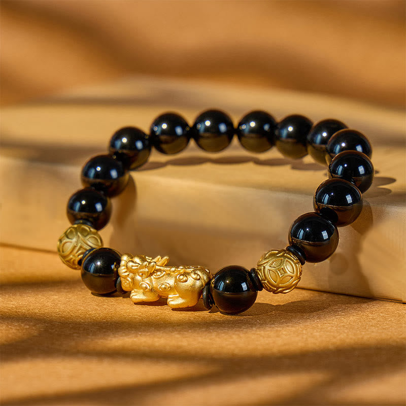 FuAttract Prosperity Lock - Black Obsidian Pixiu Wealth Bracelet - image 1