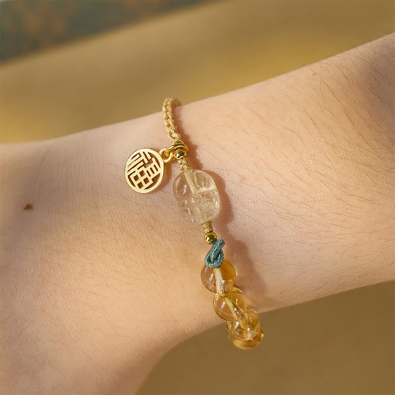 FuAttract Everyday Blessing- Citrine Pixiu Beaded Bracelet with Fu Charm - image 5