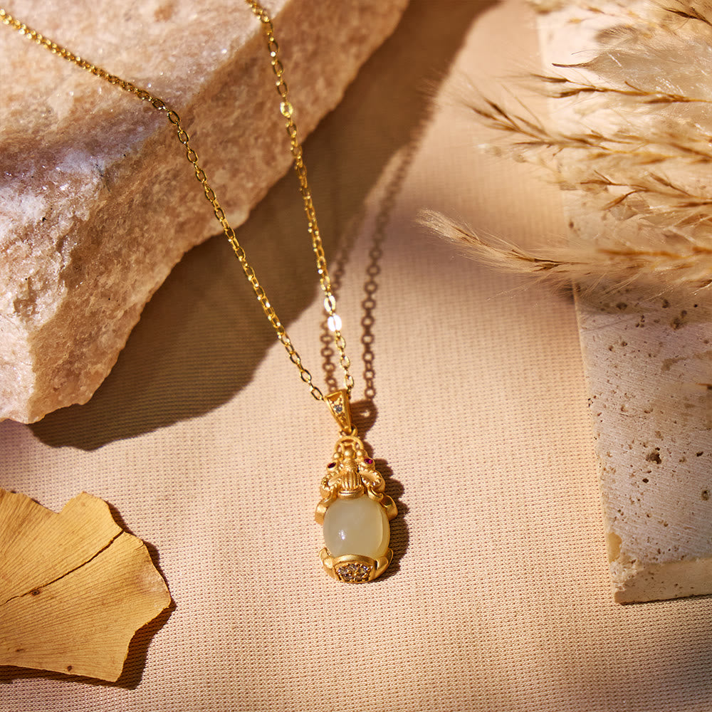 FuAttract Invite Fortune & Embrace Peace – Hetian Jade Pixiu Necklace - image 2
