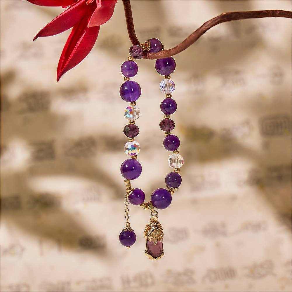 FuAttract Pixiu Talisman Bracelet | Amethyst for Calm, Clarity & Energy Shielding - image 2