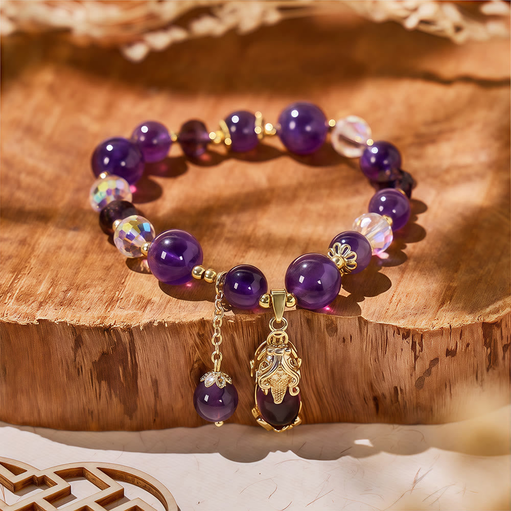 FuAttract Pixiu Talisman Bracelet | Amethyst for Calm, Clarity & Energy Shielding - Amethyst - image 0