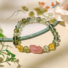 FuAttract Harmonizing Abundance and Love with Green Phantom, Strawberry Quartz & Citrine Pixiu Bracelet - image 1
