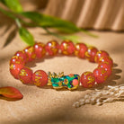 FuAttract Healing & Prosperity – Red Agate Om Mani Padme Hum Color-Changing Pixiu Bracelet - 10mm - image 0