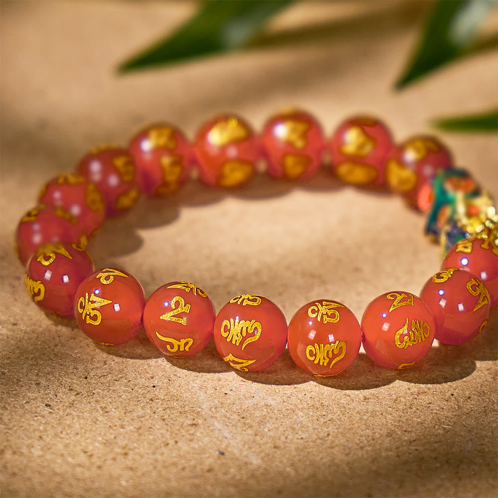 FuAttract Healing & Prosperity – Red Agate Om Mani Padme Hum Color-Changing Pixiu Bracelet - image 9