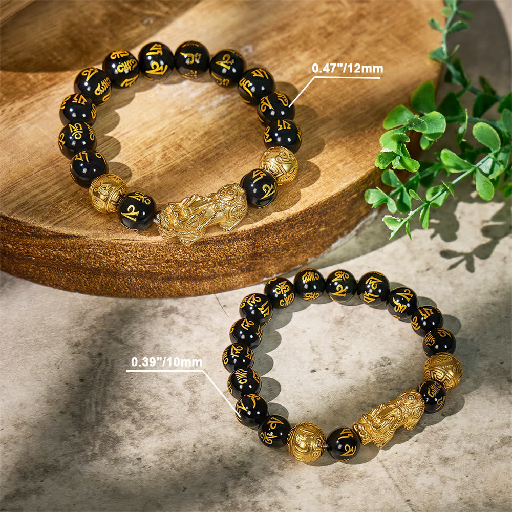 FuAttract Protective Energy & Wealth Attraction Black Onyx Om Mani Padme Hum Pixiu Bracelet - image 6