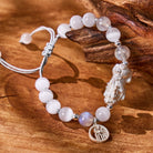FuAttract Destiny Cord - Handwoven Silver Pixiu Moonstone Cat's Eye Bracelet - image 2