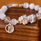 FuAttract Destiny Cord - Handwoven Silver Pixiu Moonstone Cat's Eye Bracelet - image 3