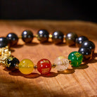 	 FuAttract Golden Radiance – Golden Obsidian & Rainbow Obsidian Bracelet with Pixiu Charm - image 4