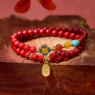 FuAttract Lucky Energy Circuit – Double-Layer Cinnabar Pixiu FU Character Protection Bracelet - Cinnabar - image 0