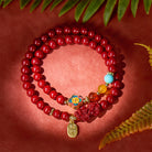 FuAttract Lucky Energy Circuit – Double-Layer Cinnabar Pixiu FU Character Protection Bracelet - image 2
