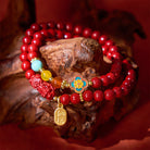 FuAttract Lucky Energy Circuit – Double-Layer Cinnabar Pixiu FU Character Protection Bracelet - image 1