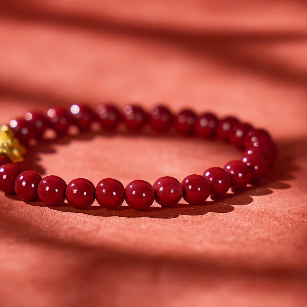 FuAttract Vermilion Guardian - Natural Cinnabar Beads Pixiu Protection Bracelet - image 4