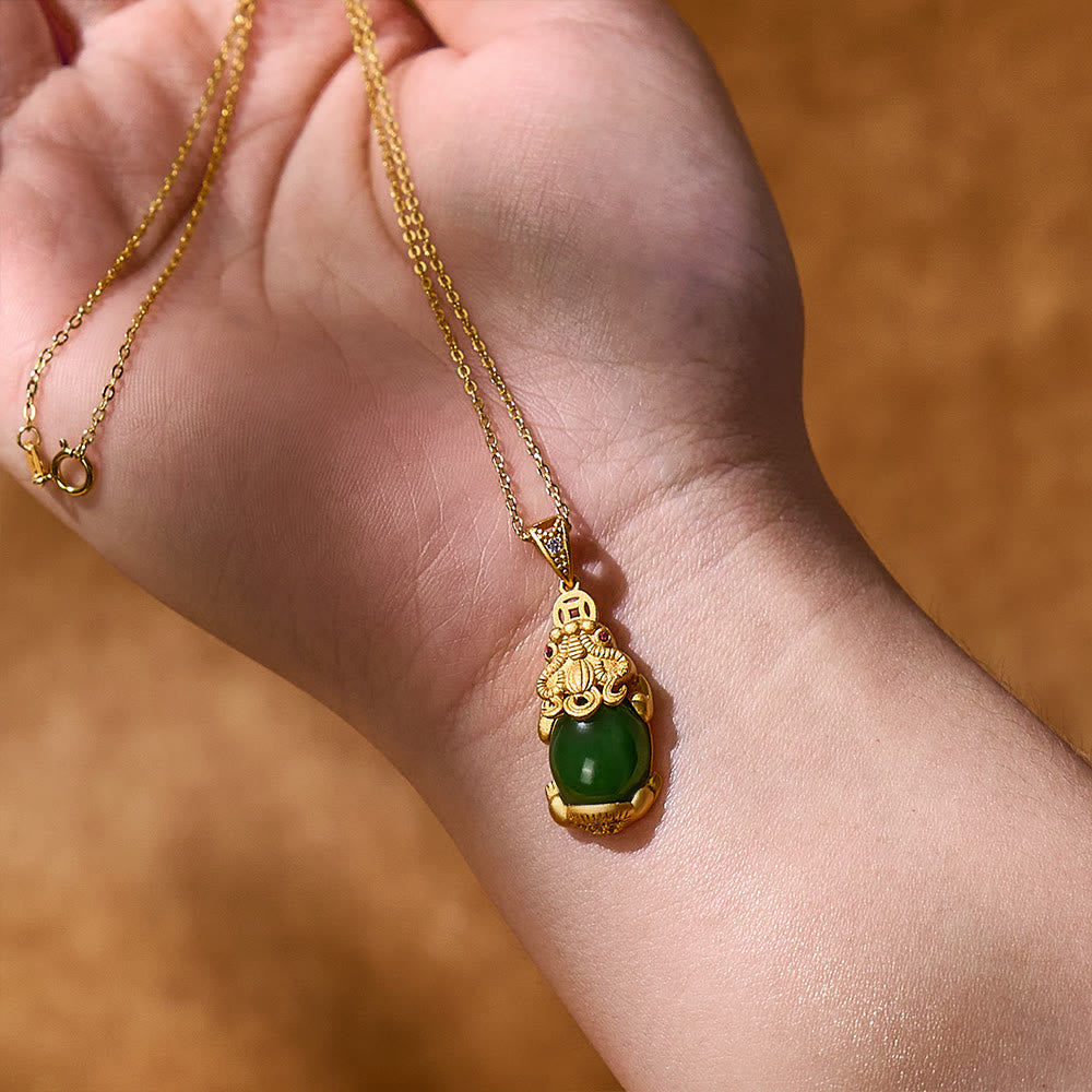 FuAttract Harmony Essence – Natural Hetian Jade & Sterling Silver Pixiu Necklace - image 4