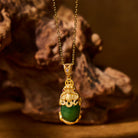 	 FuAttract Harmony Essence – Natural Hetian Jade & Sterling Silver Pixiu Necklace - Hetian Jade - image 0
