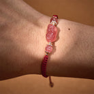 FuAttract Radiant Berry - Natural Strawberry Quartz Pixiu Red String Bracelet - image 4