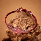 FuAttract Radiant Berry - Natural Strawberry Quartz Pixiu Red String Bracelet - image 1