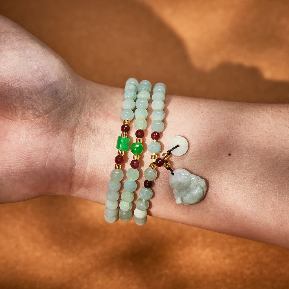 FuAttract Prosperity & Protection Bracelet – Jade + Garnet Pixiu Design - image 17