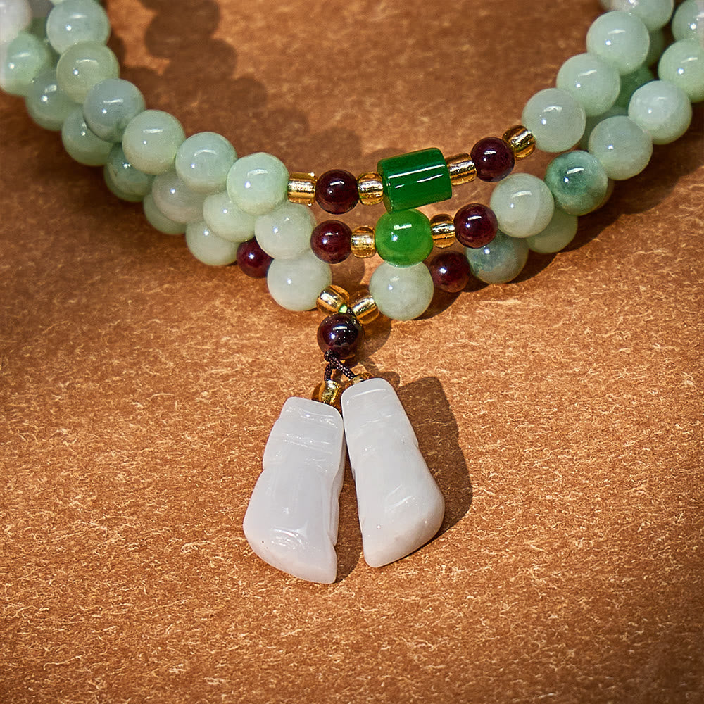 FuAttract Prosperity & Protection Bracelet – Jade + Garnet Pixiu Design - image 3