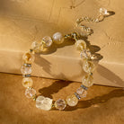 FuAttract Luck Anchor - Citrine & Citrine Pyramid Pixiu Bracelet with Adjustable Pull Cord - Citrine - image 0