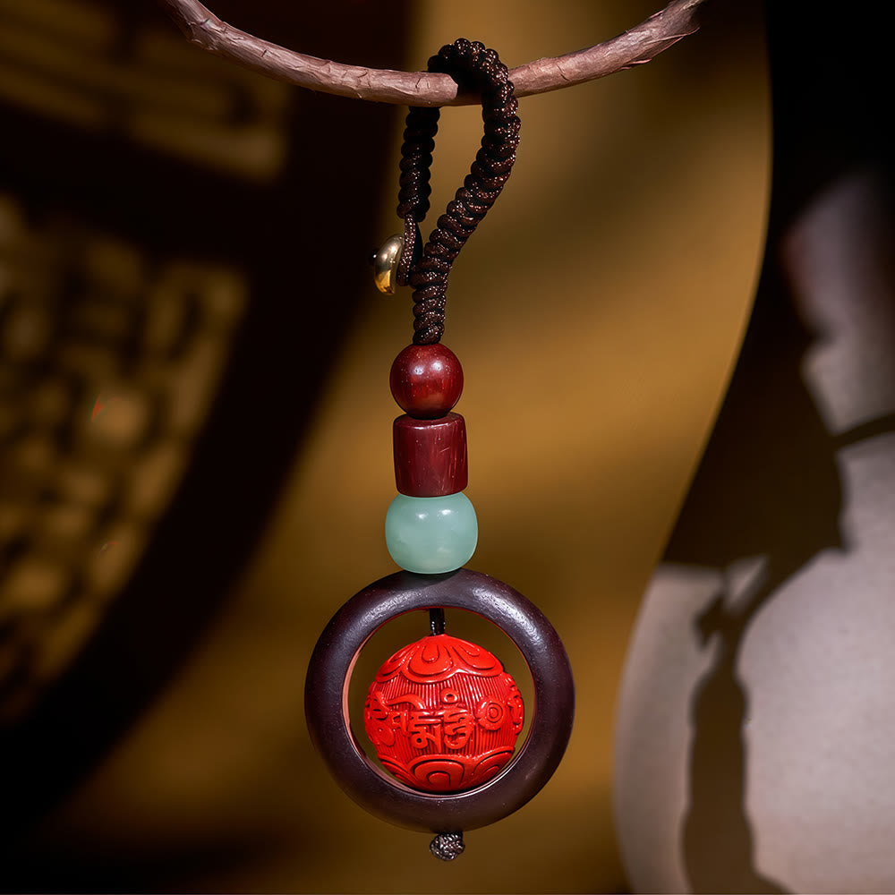 FuAttract Protection & Harmony - Cinnabar Sandalwood Om Mani Padme Hum Pixiu Key Chain - Om Mani Padme Hum - image 8