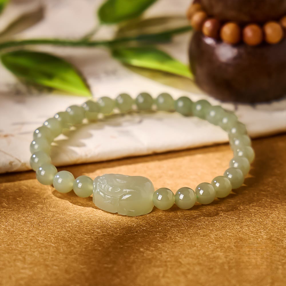 FuAttract Wealth & Energy Balance – Fortune Hetian Jade Pixiu Bracelet - image 1