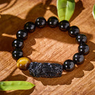 FuAttract Protection & Strength - Tiger Eye & Black Obsidian Pixiu Bracelet - 14mm - image 8
