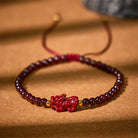 FuAttract Wealth Weaver - Natural Garnet Cinnabar Pixiu Hand-Knotted Bracelet - image 1
