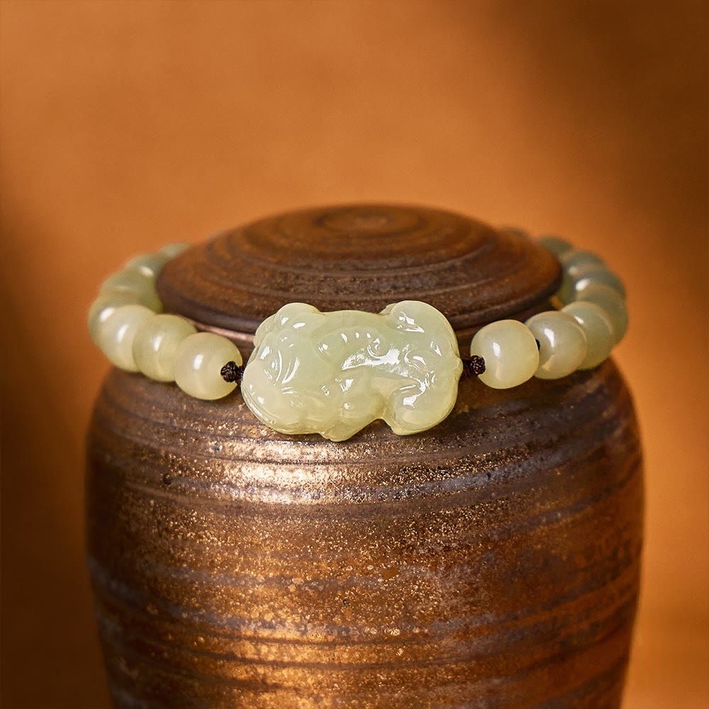 FuAttract Hetian Jade Pixiu Couple Bracelet for Protection, Luck & Prosperity - image 2