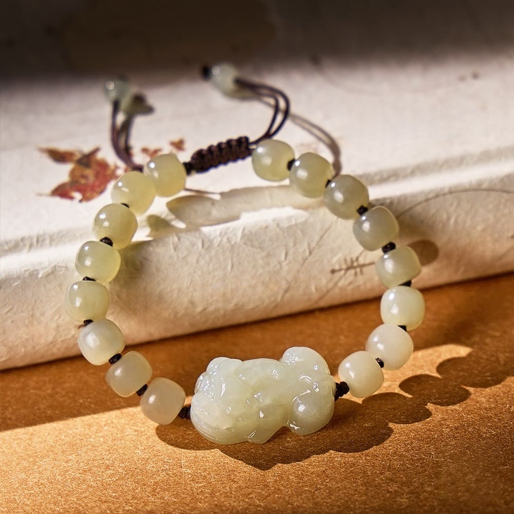 FuAttract Hetian Jade Pixiu Couple Bracelet for Protection, Luck & Prosperity - Women - image 0