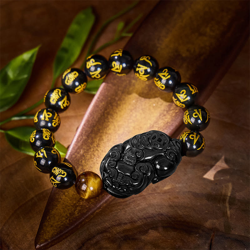 FuAttract Fortune Prism - Natural Rainbow Obsidian Pixiu Wealth Bracelet - image 10