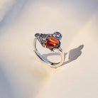 FuAttract Prosperity Coin Catalyst - Adjustable Silver Garnet Pixiu Wealth Ring - image 1