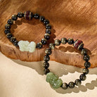 FuAttract Tranquil Wisdom - Handcrafted Jade Pixiu Golden Obsidian Bracelet - image 1