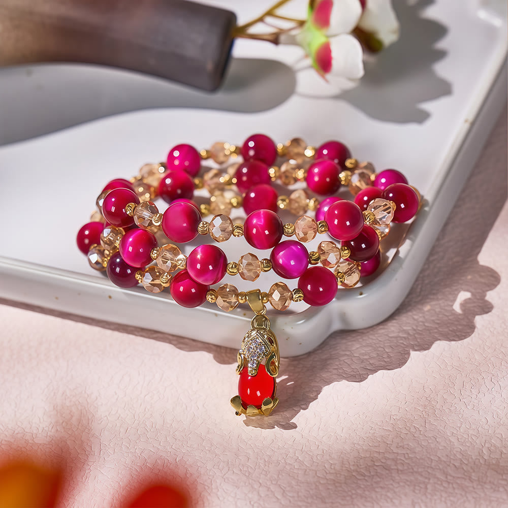 FuAttract Lucky Protection & Prosperity - Red Tiger Eye Stone with Pixiu Pendant Bracelet - image 8