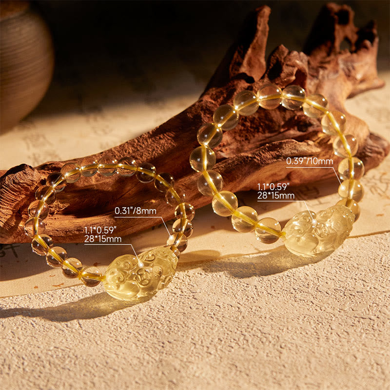 FuAttract Fortune-Attracting Citrine Embrace Prosperity and Protection Pixiu Bracelet - image 8
