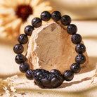 FuAttract Silent Shield – 6 Words Pixiu Wealth Mantra Matte Black Agate Bracelet - image 2