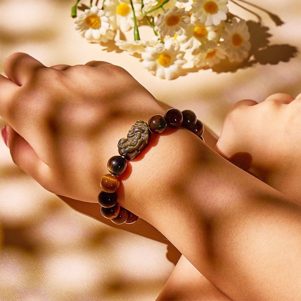 FuAttract Triforce Guardian- Tri-Color Tiger's Eye Power Pixiu Bracelet - image 5