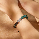 FuAttract Fortune Keeper - Faceted Silver Obsidian & Moss Agate Handwoven Cord Bracelet - image 4