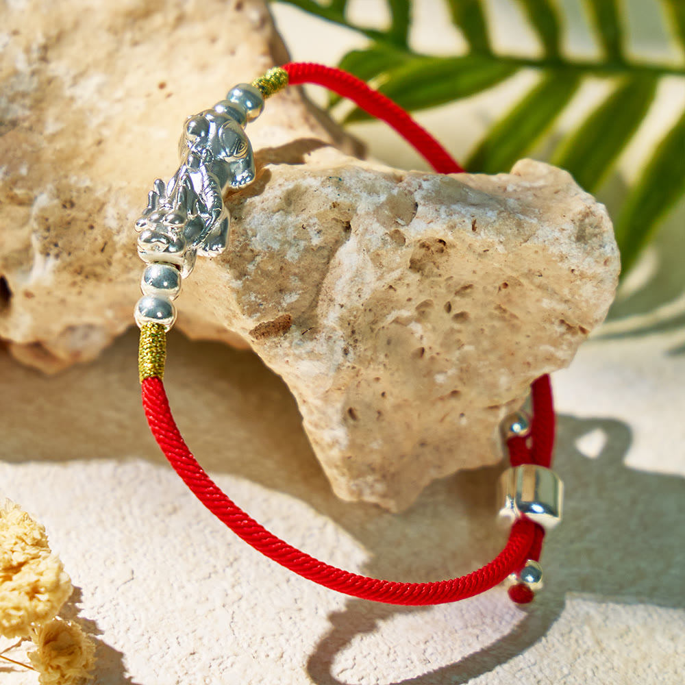 FuAttract Destiny Braider - Silver Pixiu Adjustable Handwoven Red String Bracelet - image 10