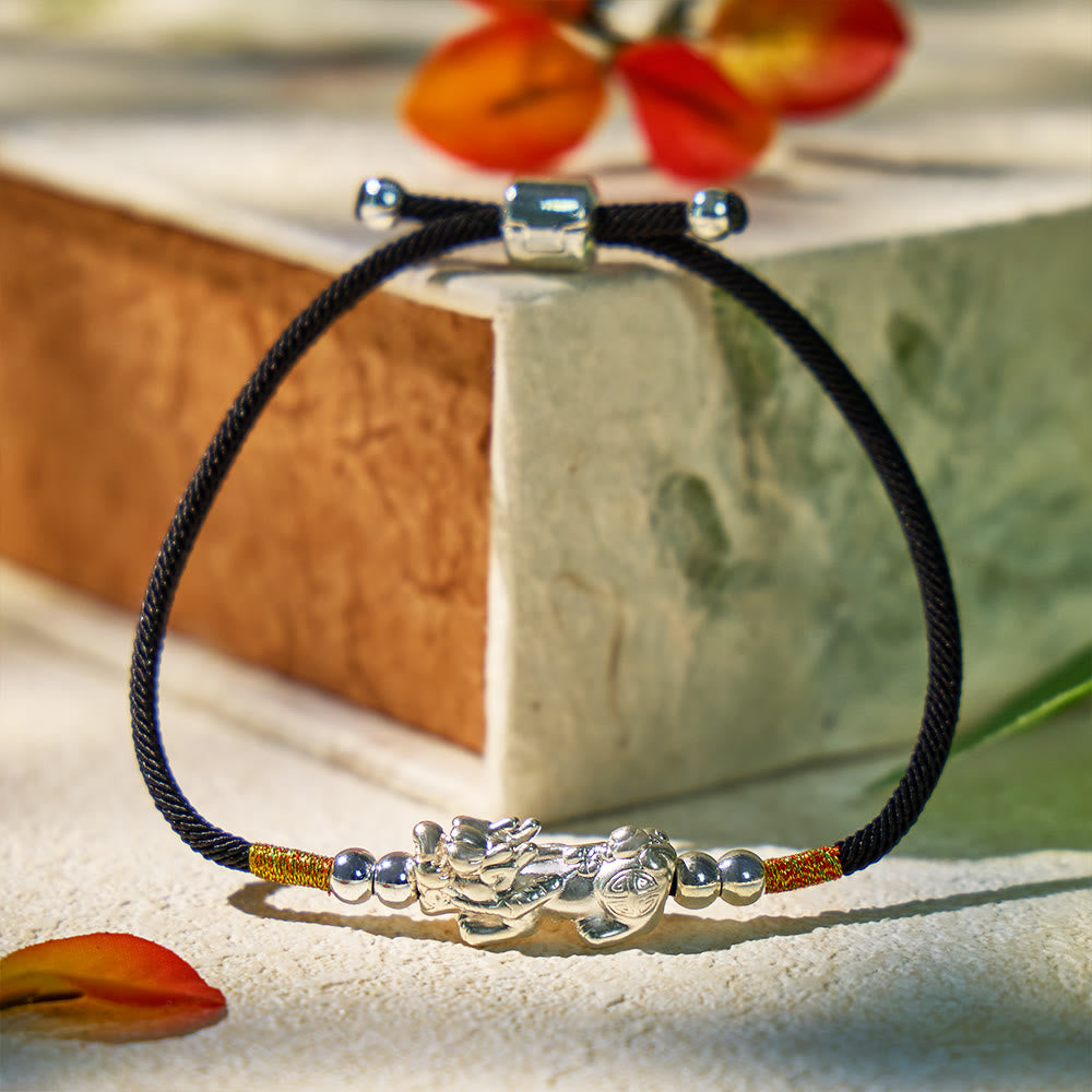 FuAttract Destiny Braider - Silver Pixiu Adjustable Handwoven Red String Bracelet - image 17