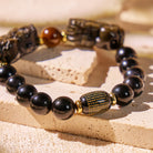 FuAttract Abundance Guardian – Gold Obsidian & Black Obsidian Pixiu Bracelet with Tiger Eye - image 3
