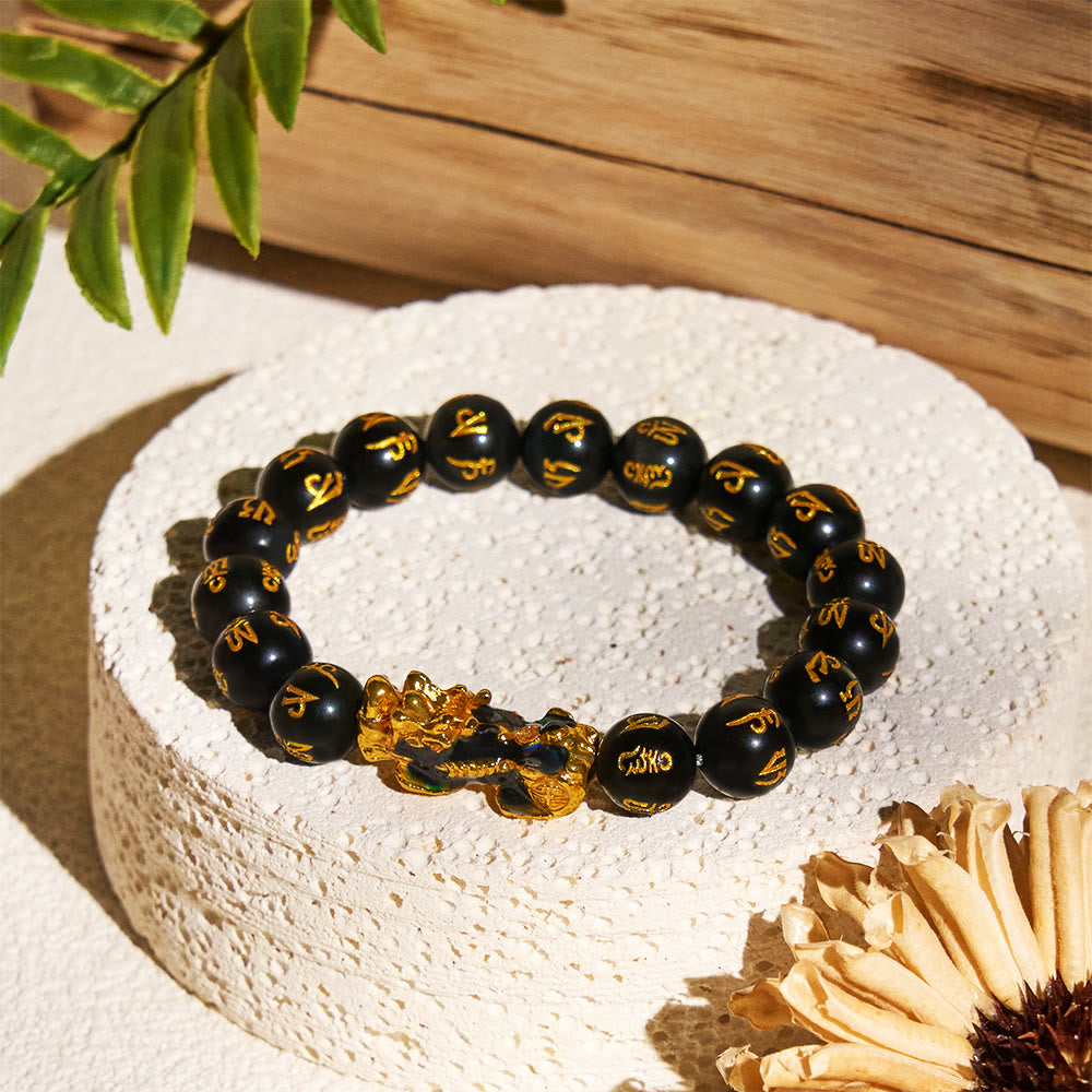 FuAttract Guardian Shift – Color Changing Pixiu Obsidian Wealth Bracelet - 10mm - image 0