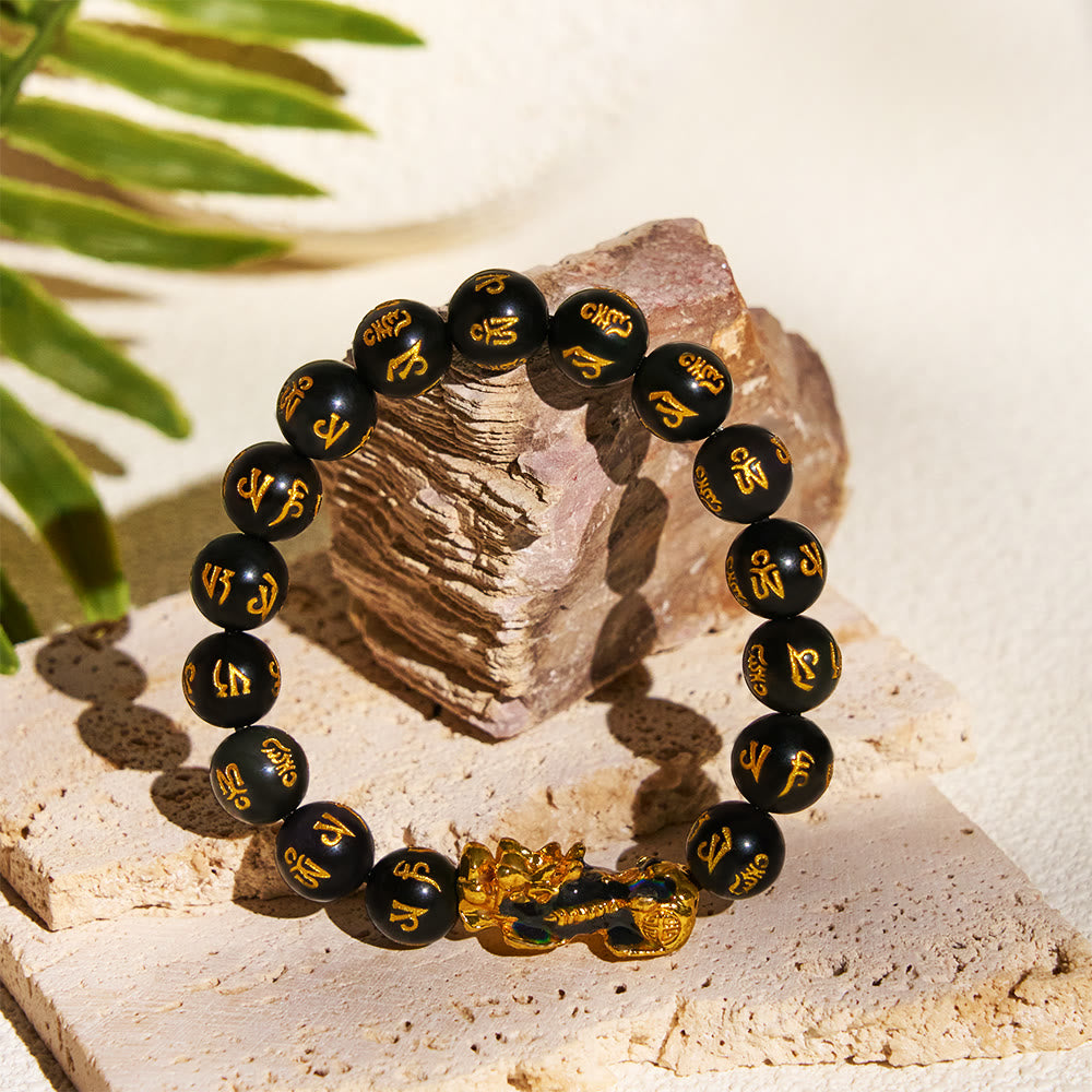 FuAttract Guardian Shift – Color Changing Pixiu Obsidian Wealth Bracelet - image 1